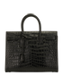 Medium Day Bag, &pound;1,200, Handbags, Black, Crocodile, Front view